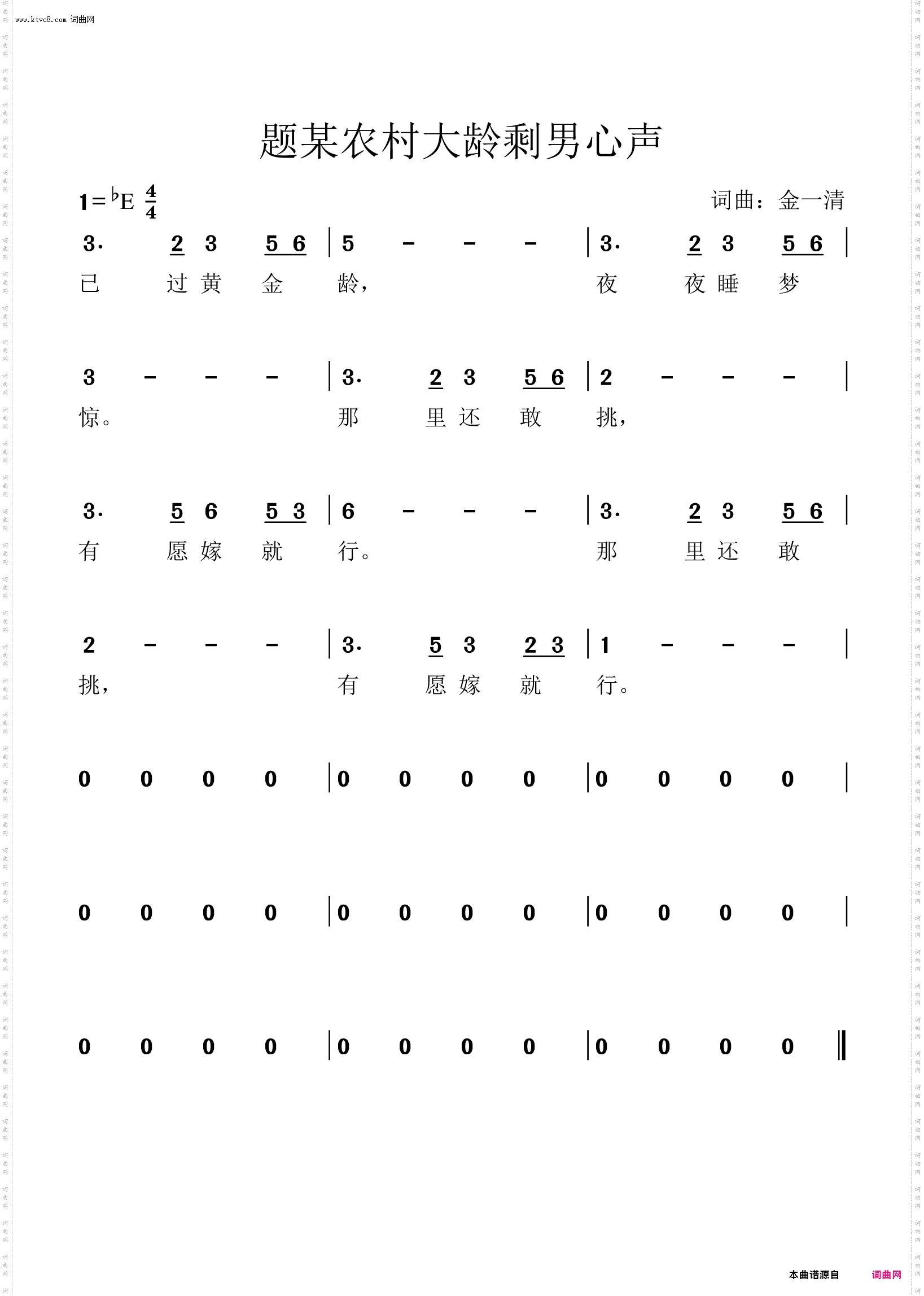 题某农村大龄剩男心声