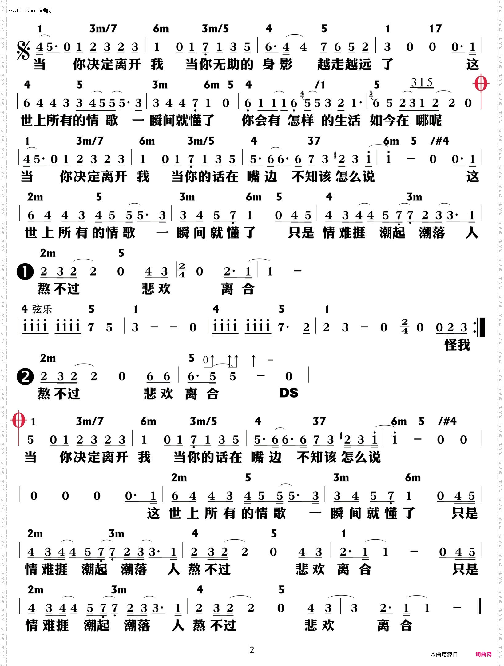 当你决定离开我_功能谱