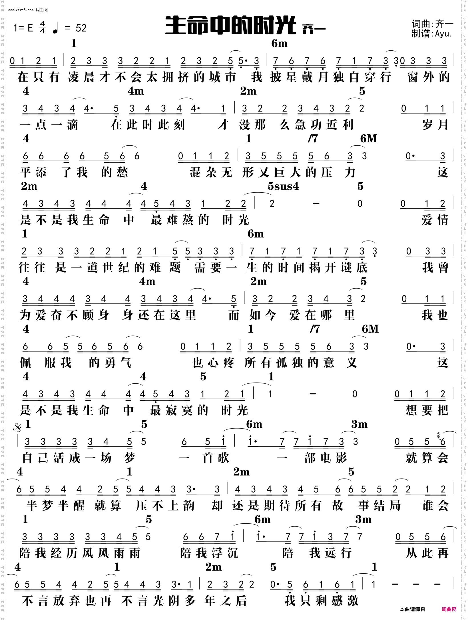 生命中的时光_功能谱