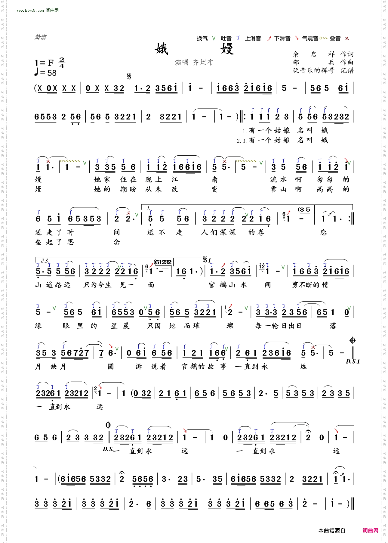 娥嫚_葫芦丝技巧谱