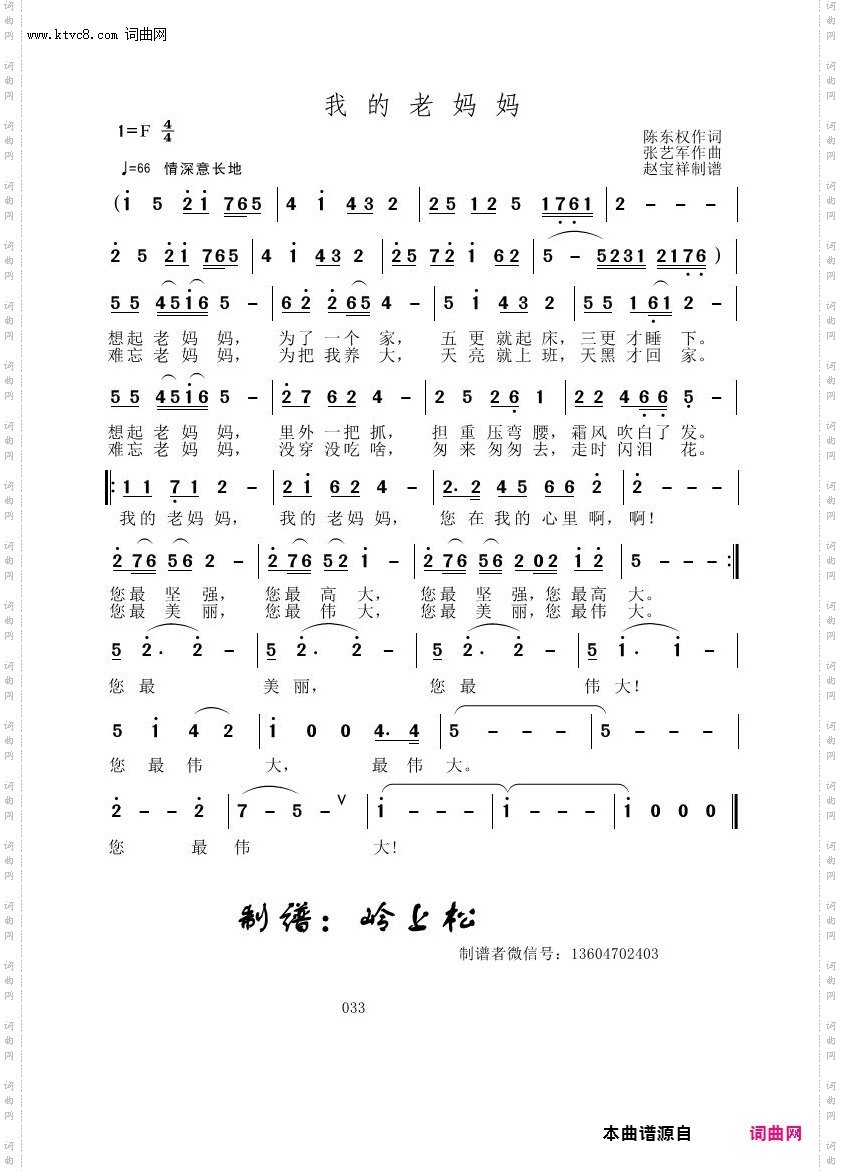 我的老妈妈_张艺军原创专辑