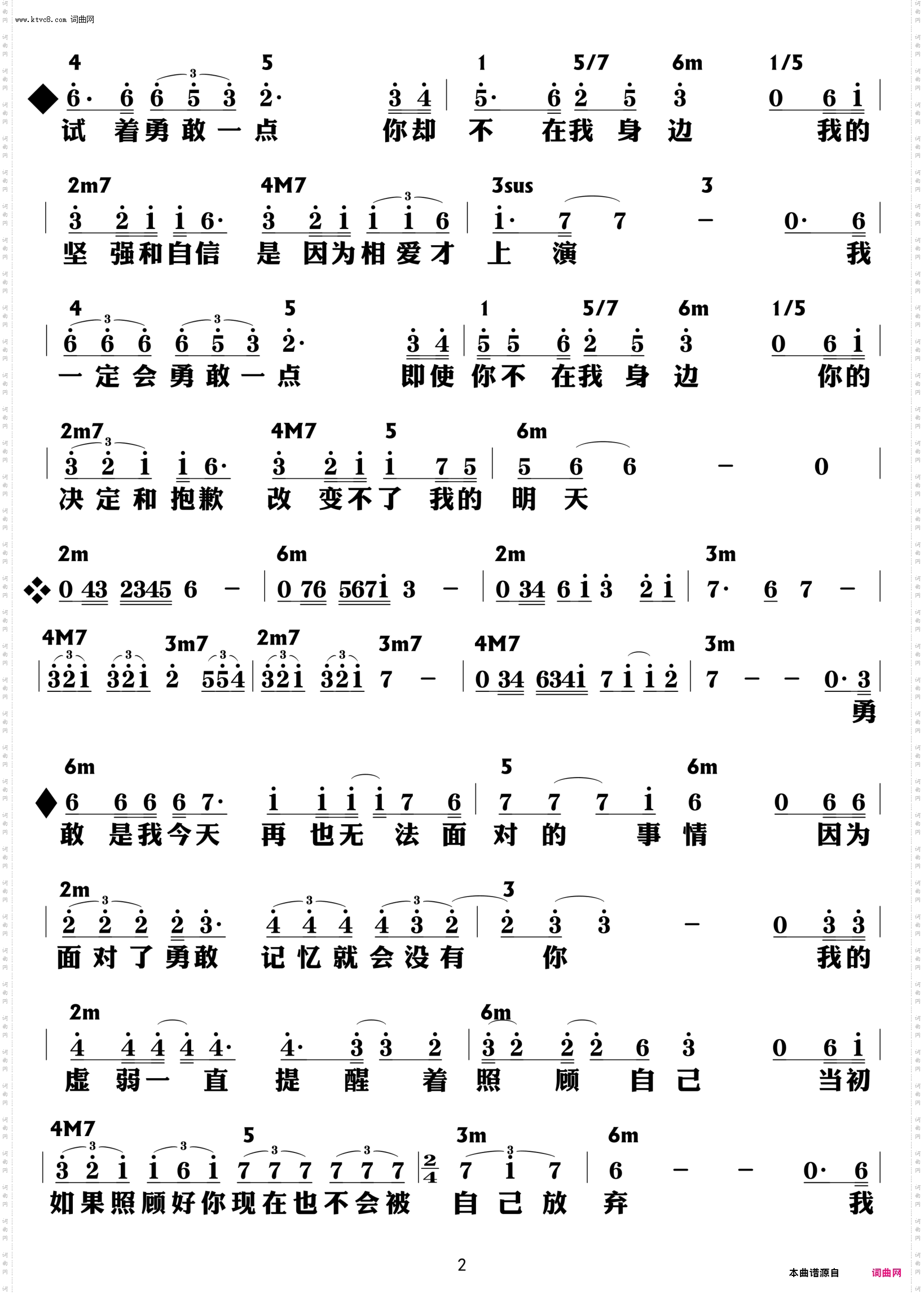 勇敢一点_功能谱