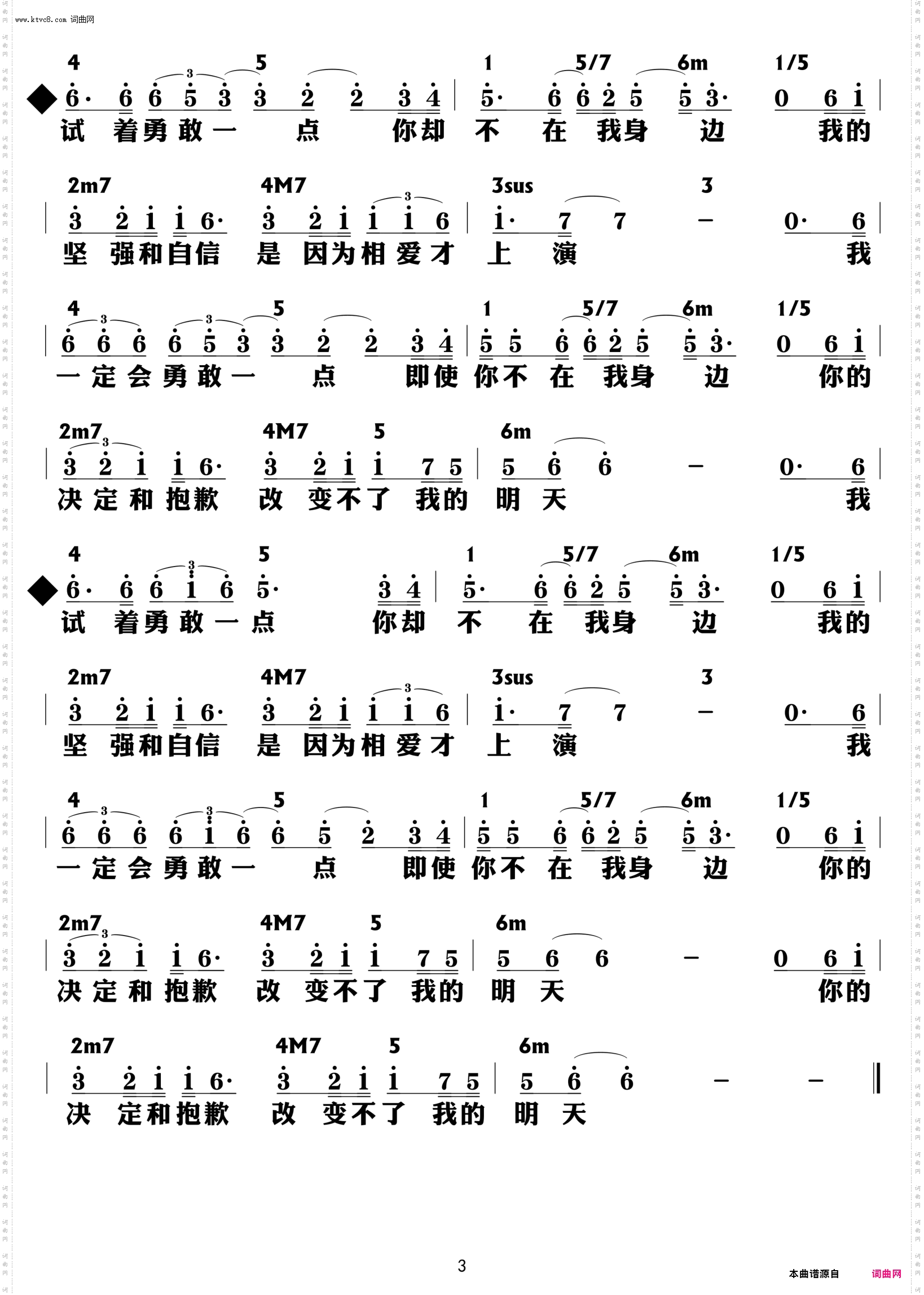 勇敢一点_功能谱