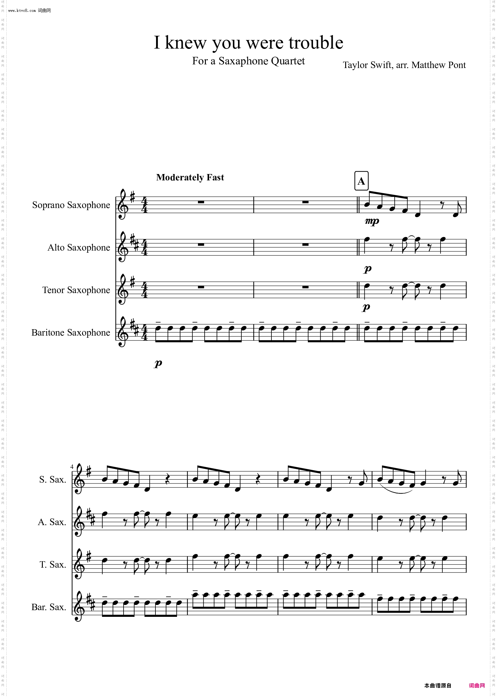 I knew you were trouble_Taylor Swift_SATB