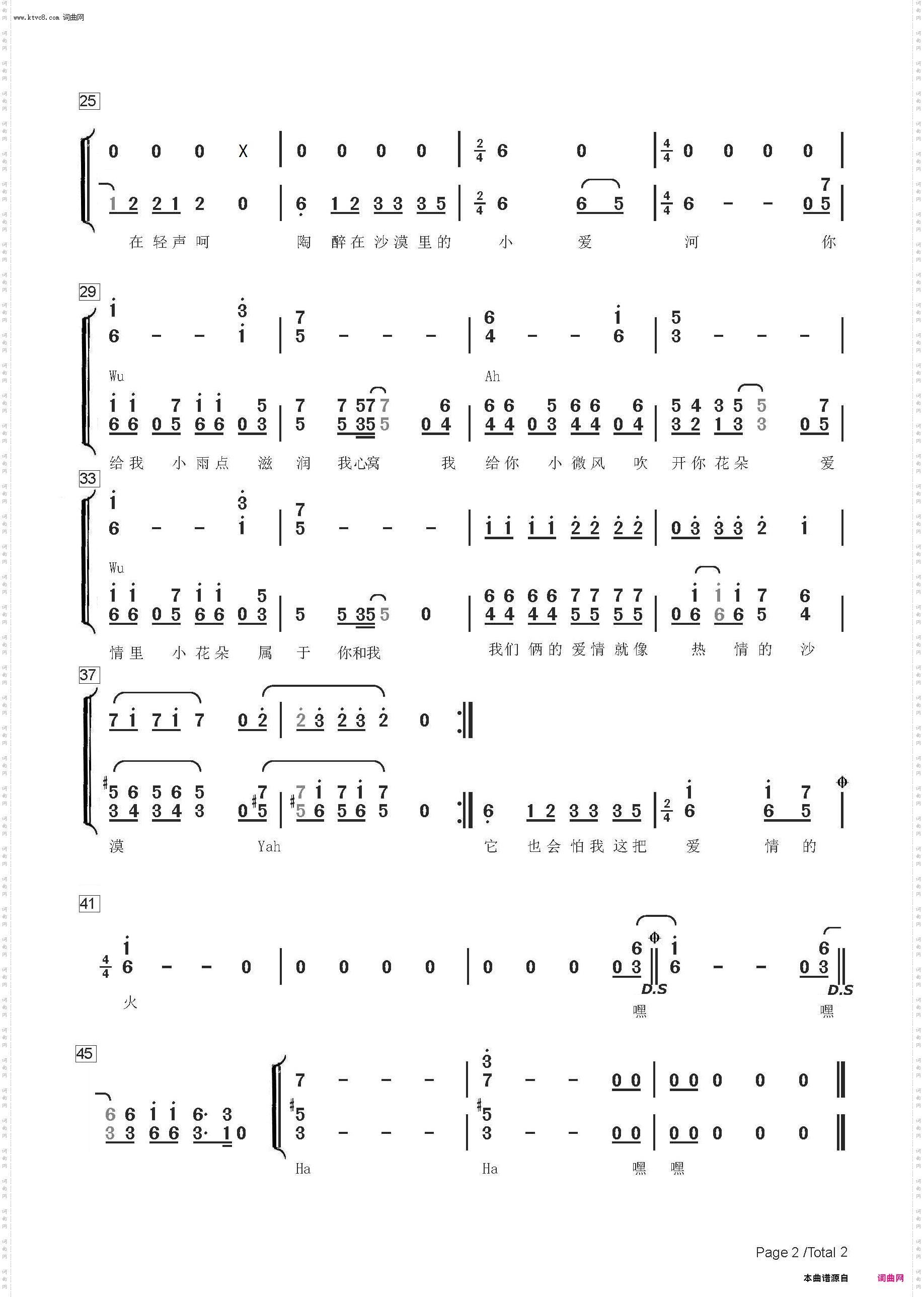 热情的沙漠_混声合唱