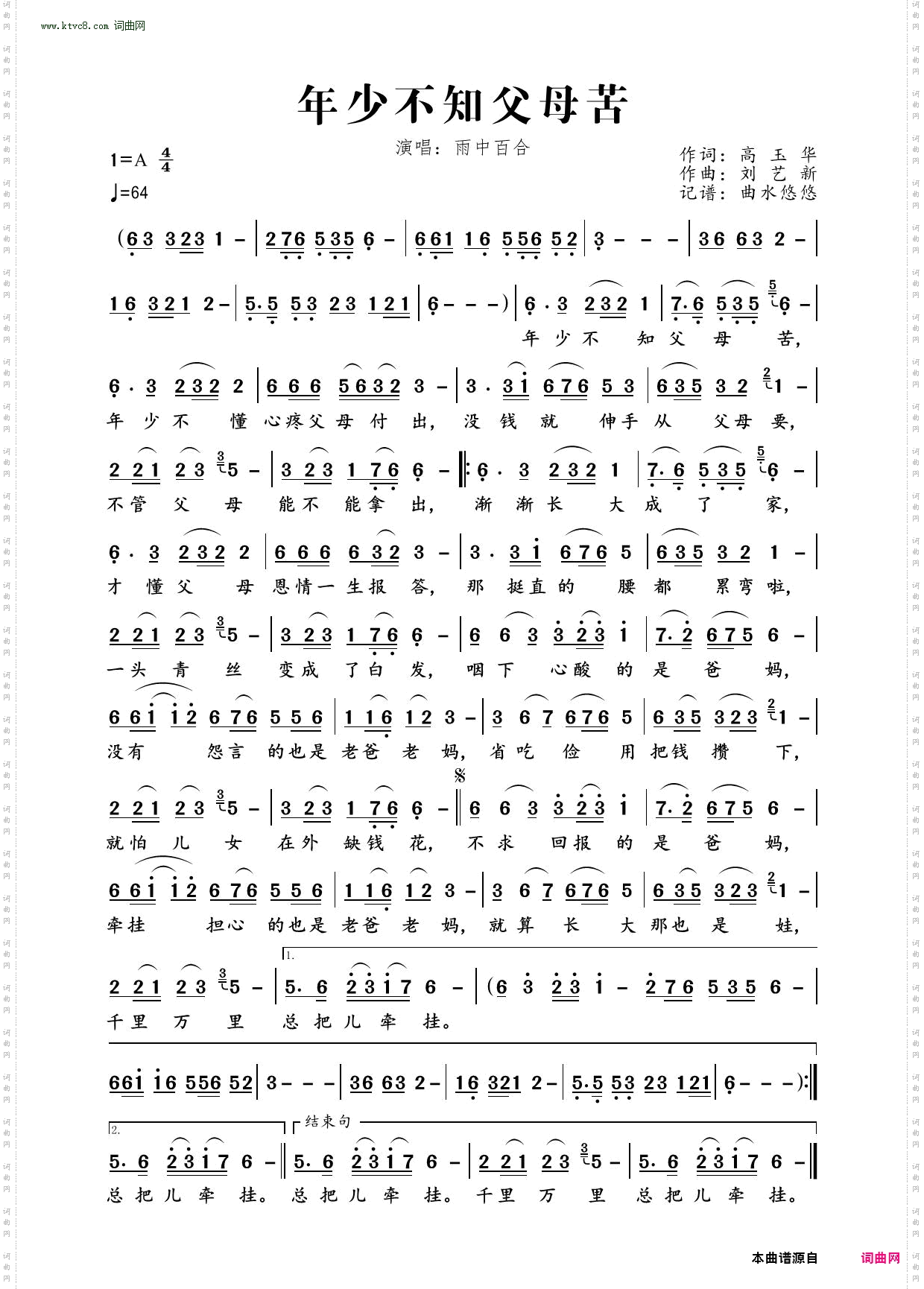 年少不知父母苦