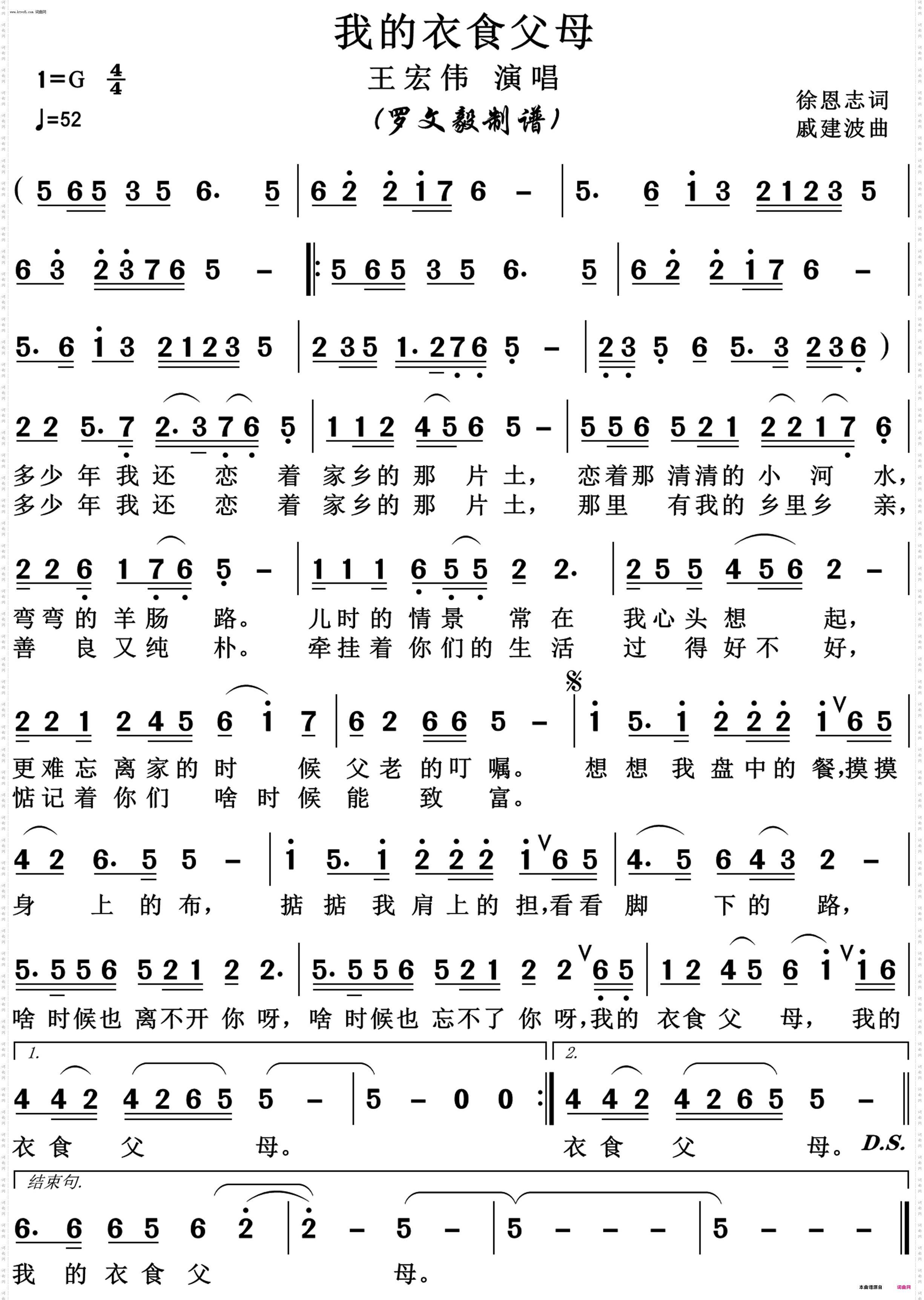 我的衣食父母_王宏伟演唱