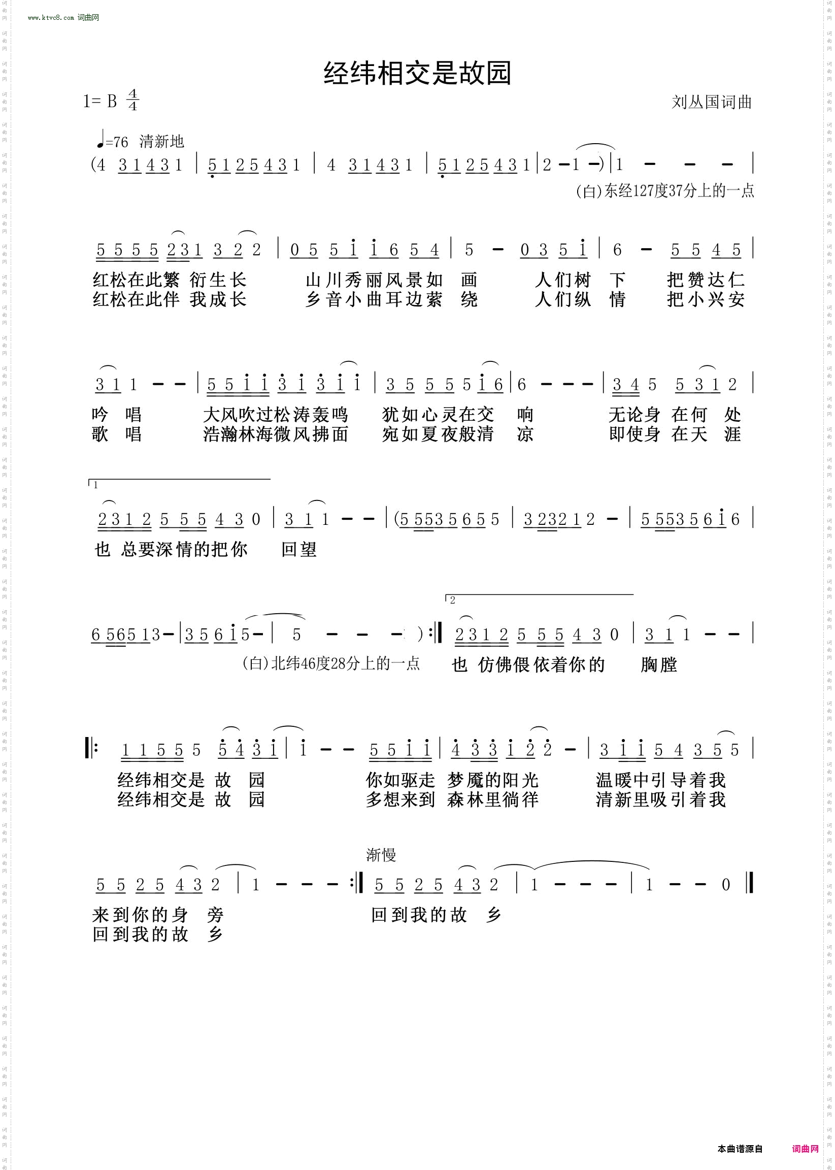 经纬相交是故园