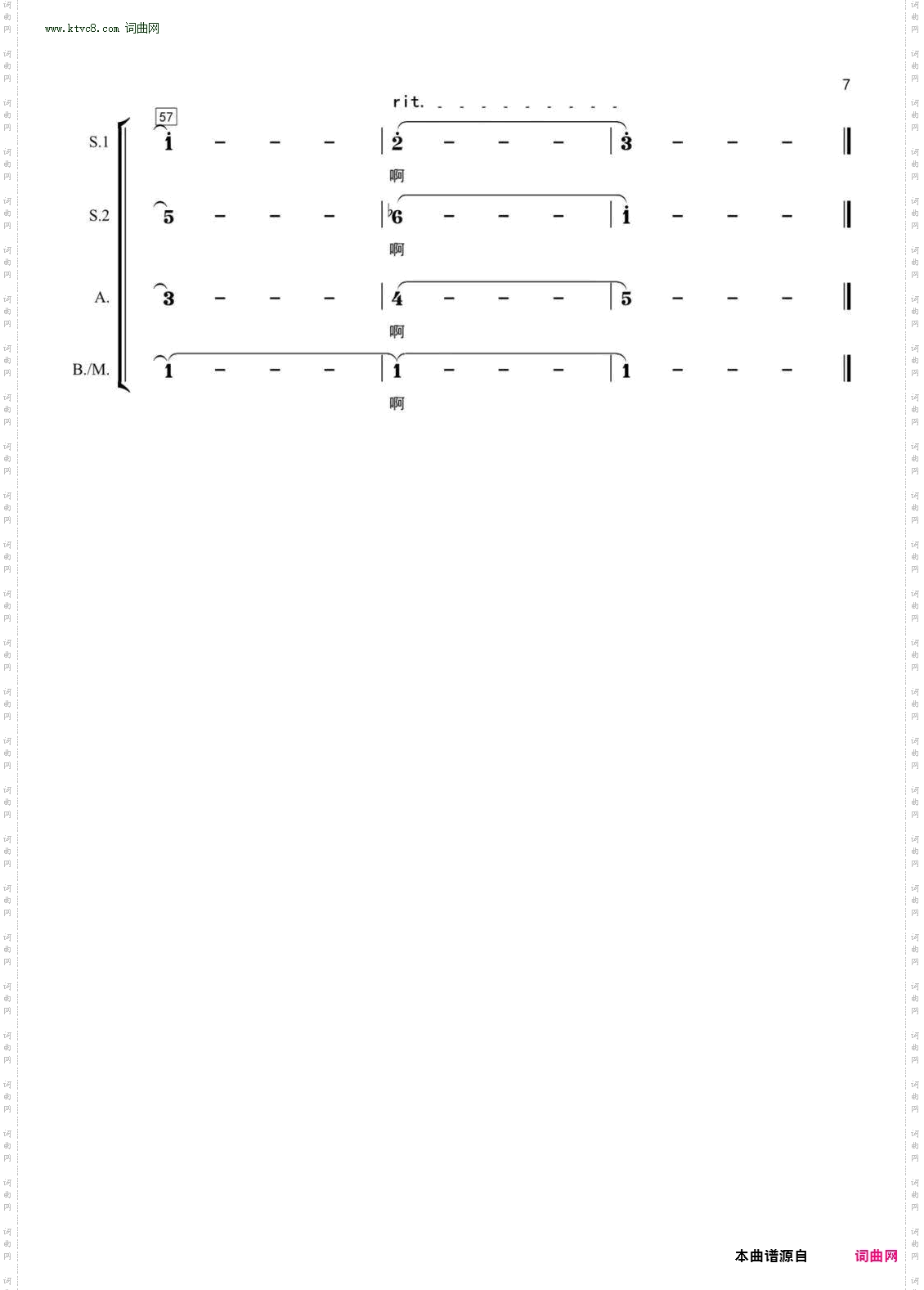 岁月里的花_ 四声部合唱简谱