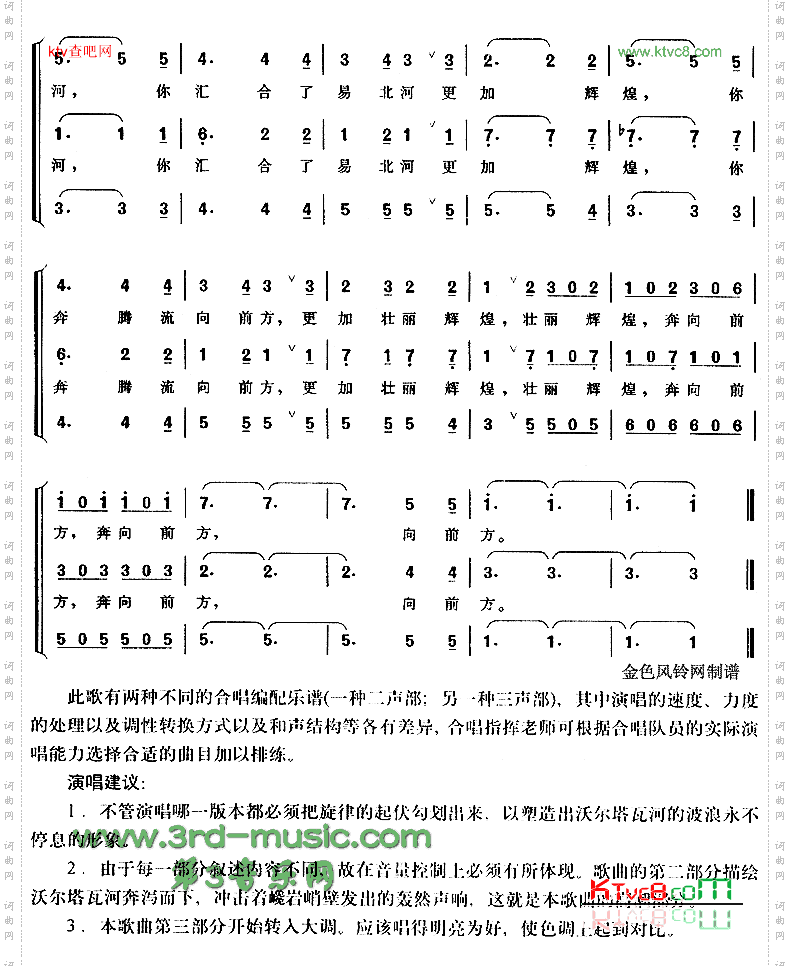 沃尔塔瓦河[合唱曲谱]