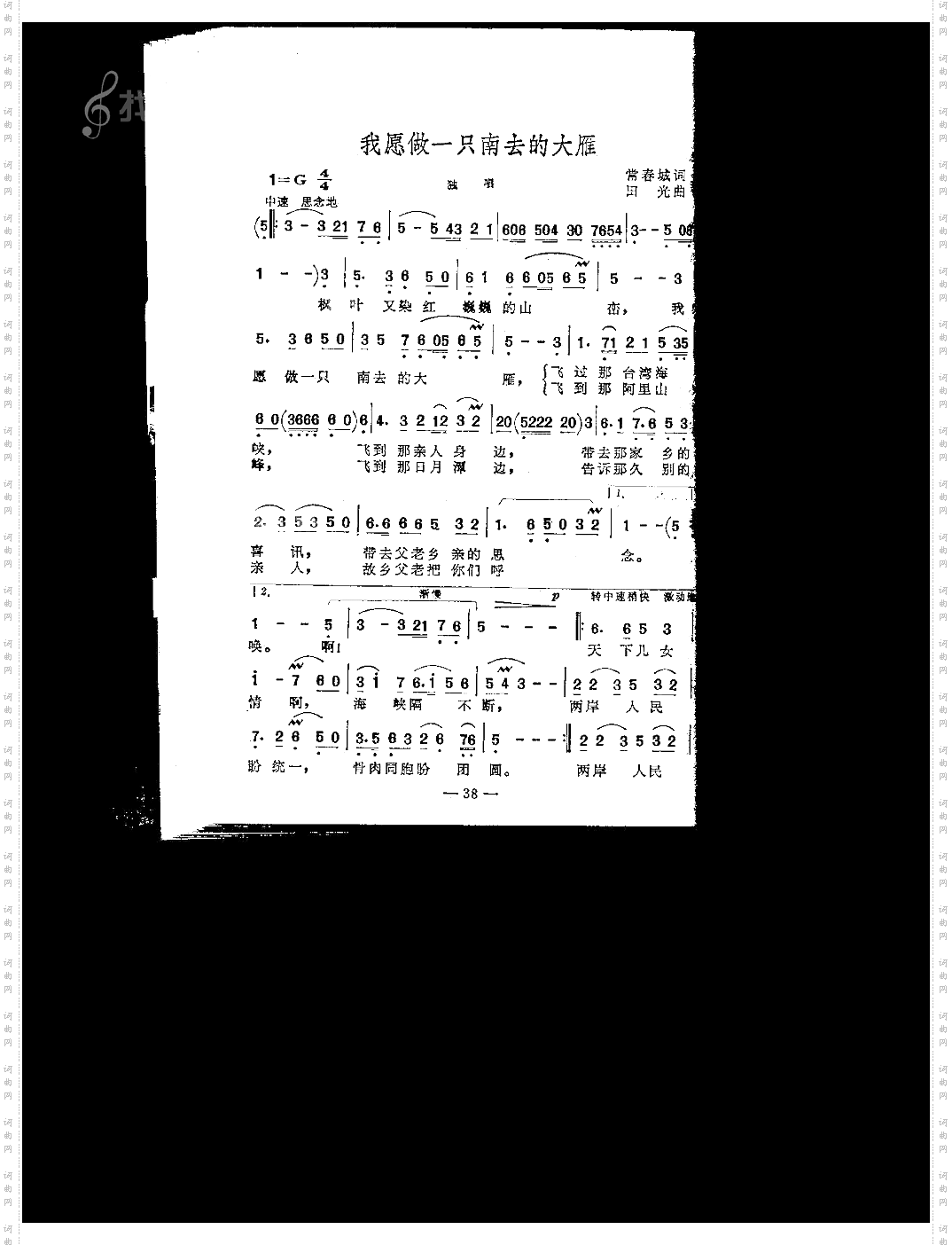 我愿做一只南去的大雁