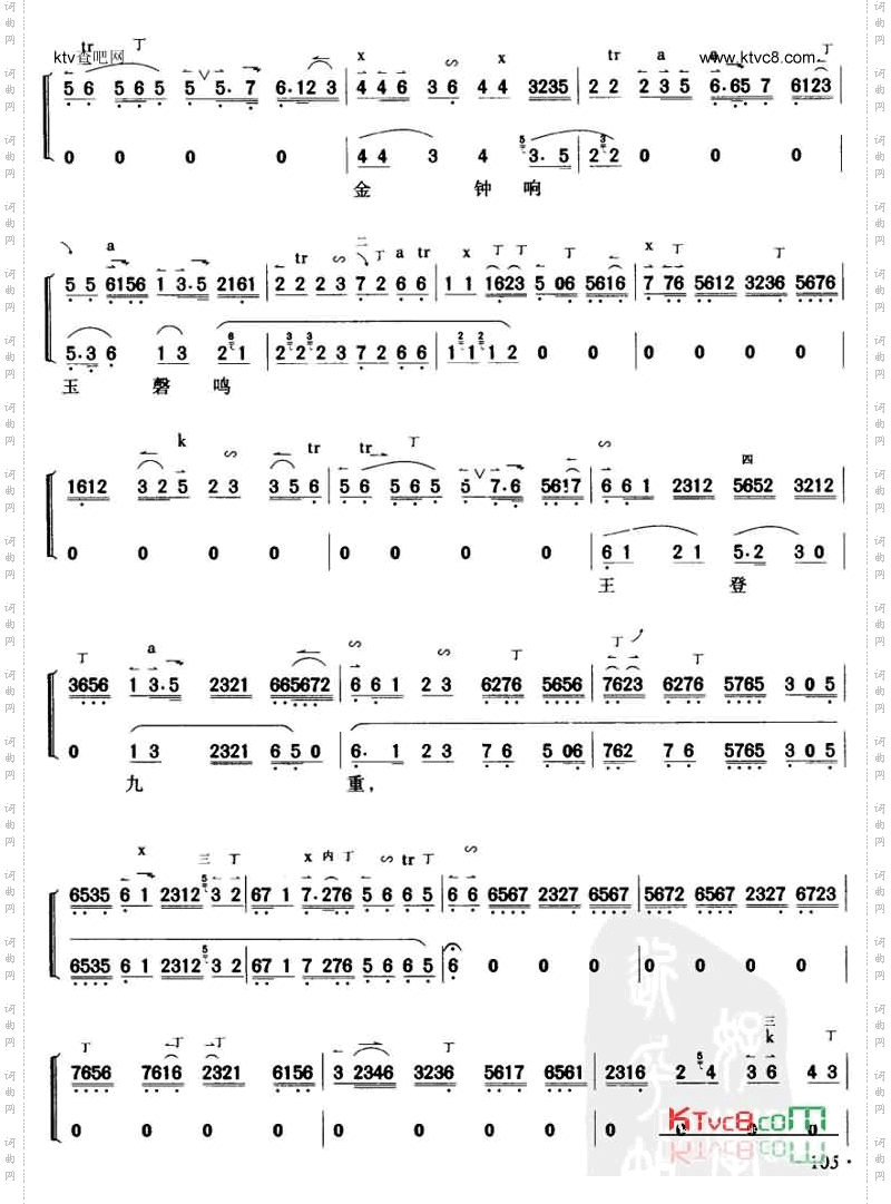 金钟响玉磐鸣王登九重