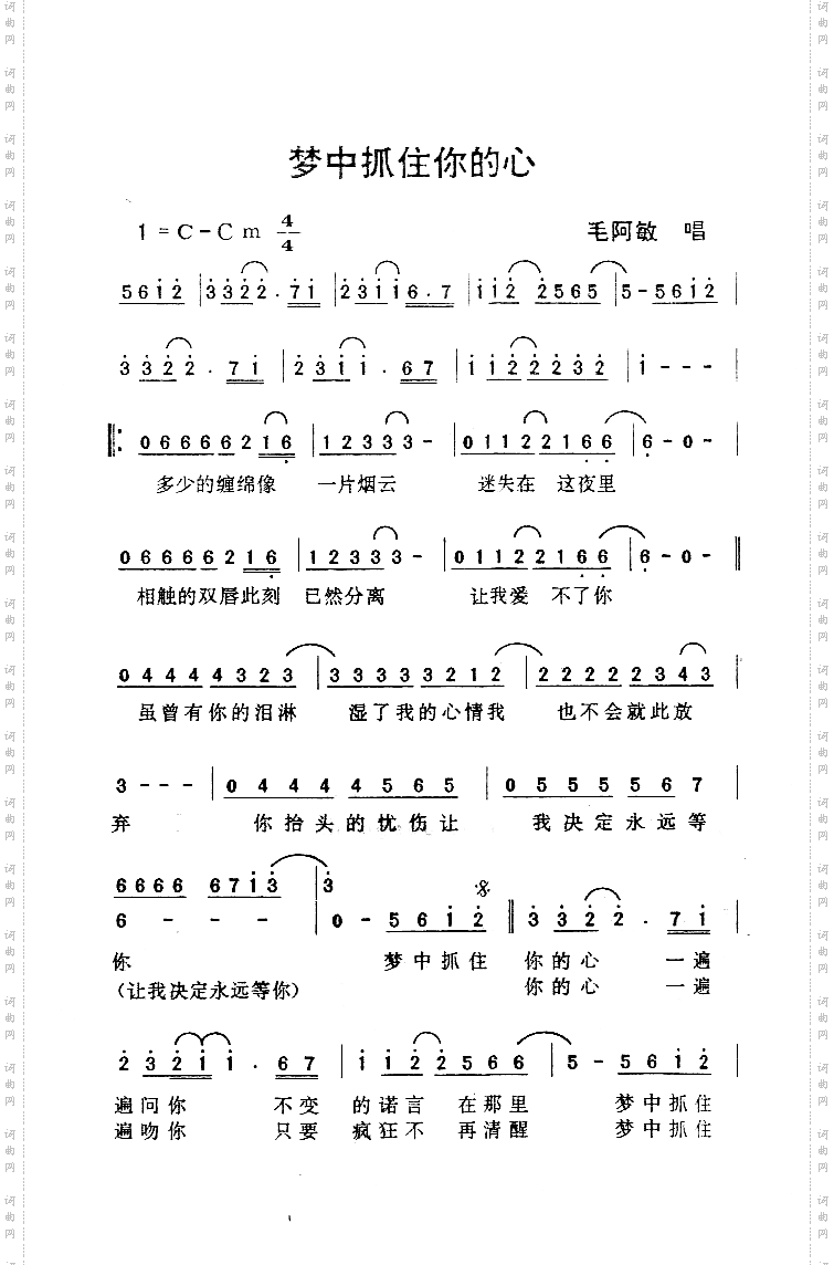 梦中抓住你的心