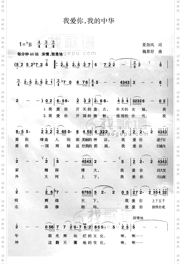 我爱你,我的中华