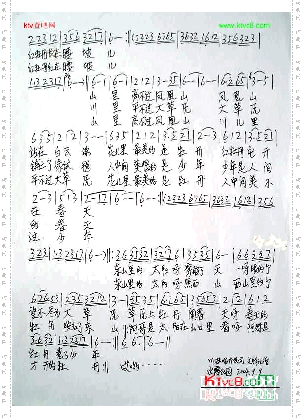 花儿与少年五段式版夲