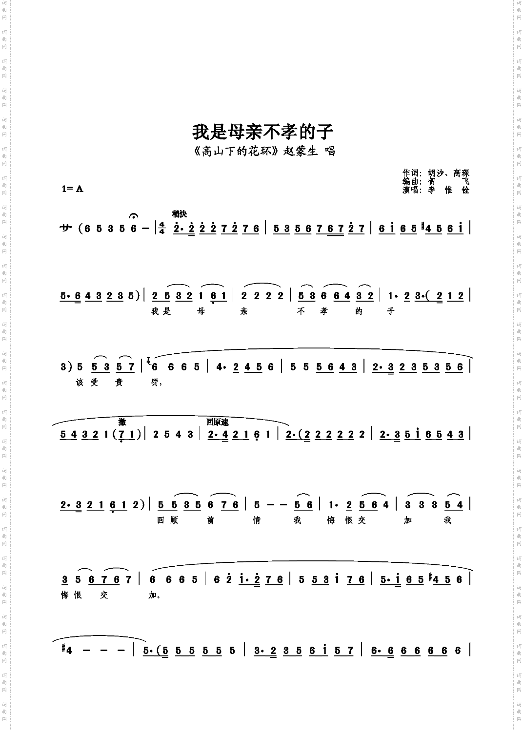 我是母亲不孝的子