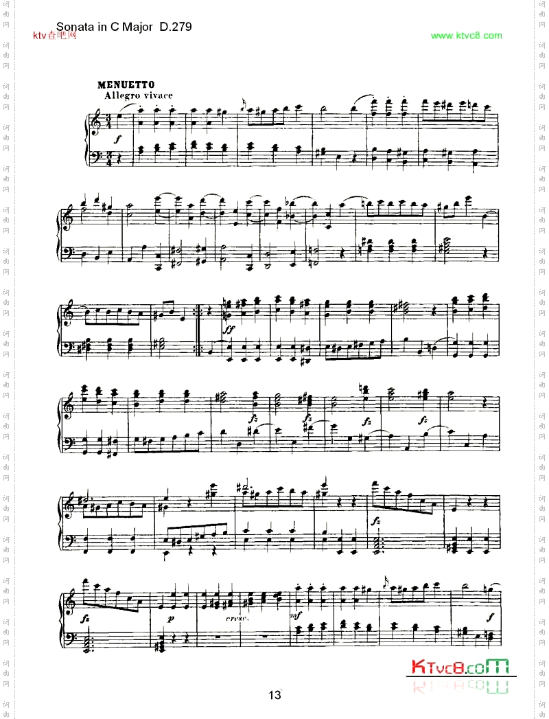 SonatainCMajorD.279C大调奏鸣曲D.279三