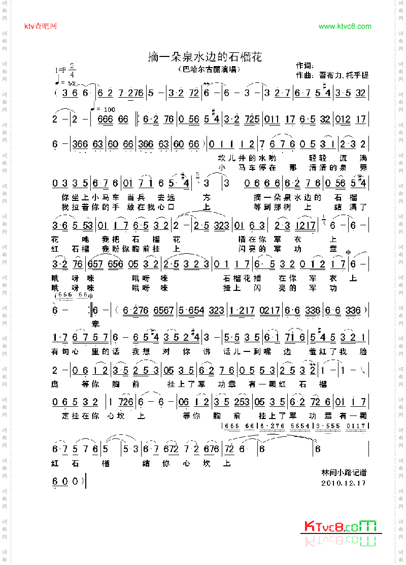 摘一朵泉水边的石榴花