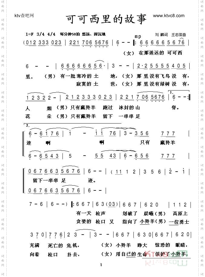 可可西里的故事（合唱）