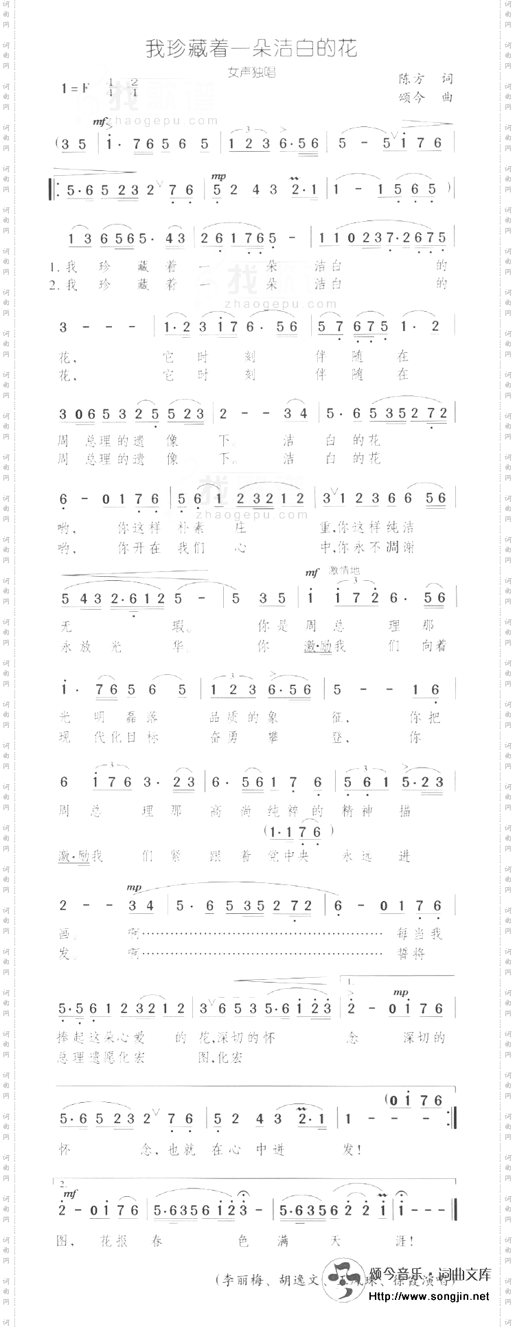 我珍藏着一朵洁白的花