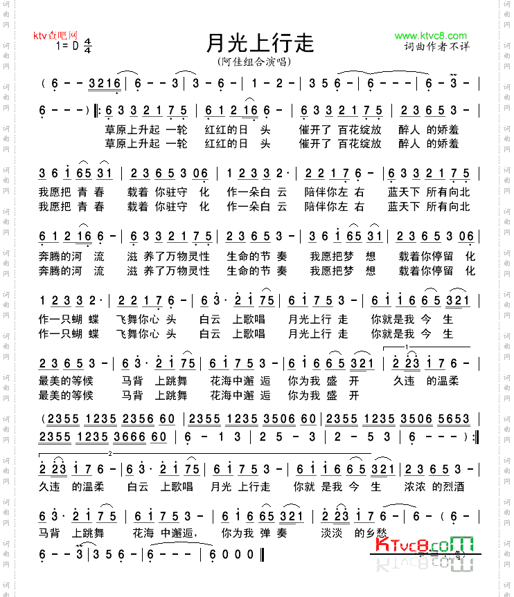月光上行走