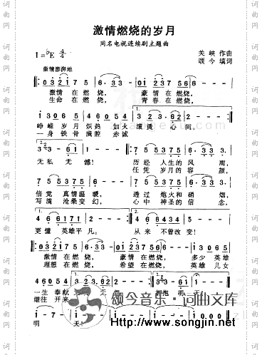 激情燃烧的岁月同名电视连续剧主题曲