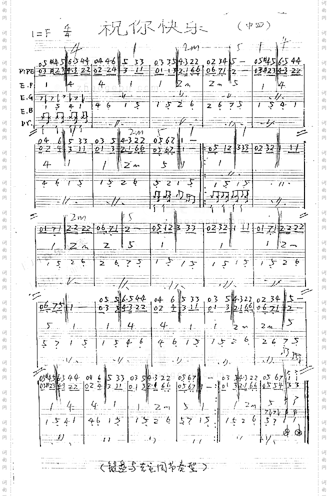 祝你快乐－乐队总谱[手稿]