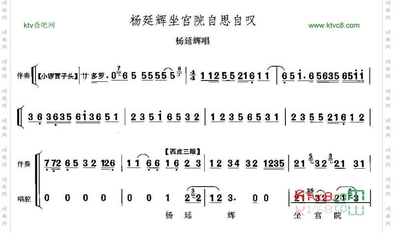 杨延辉坐宫院自思自叹