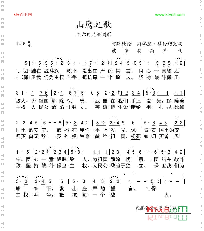 山鹰之歌阿尔巴尼亚国歌