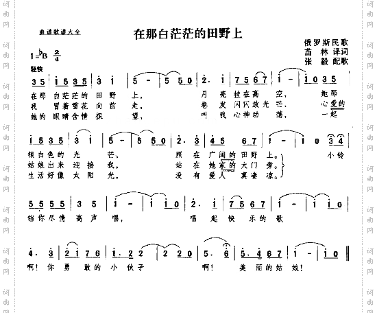 在那白茫茫的原野上