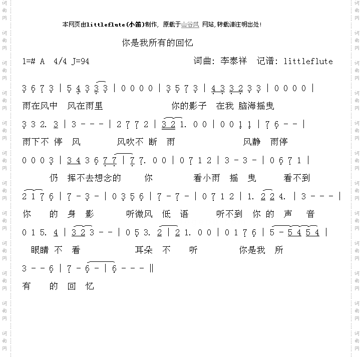 你是我所有的回忆