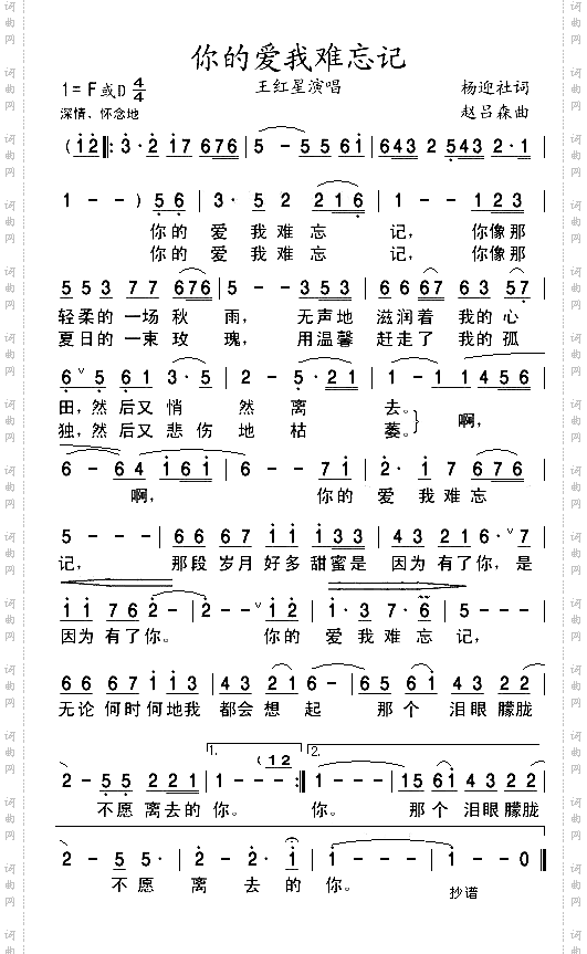你的爱我难忘记