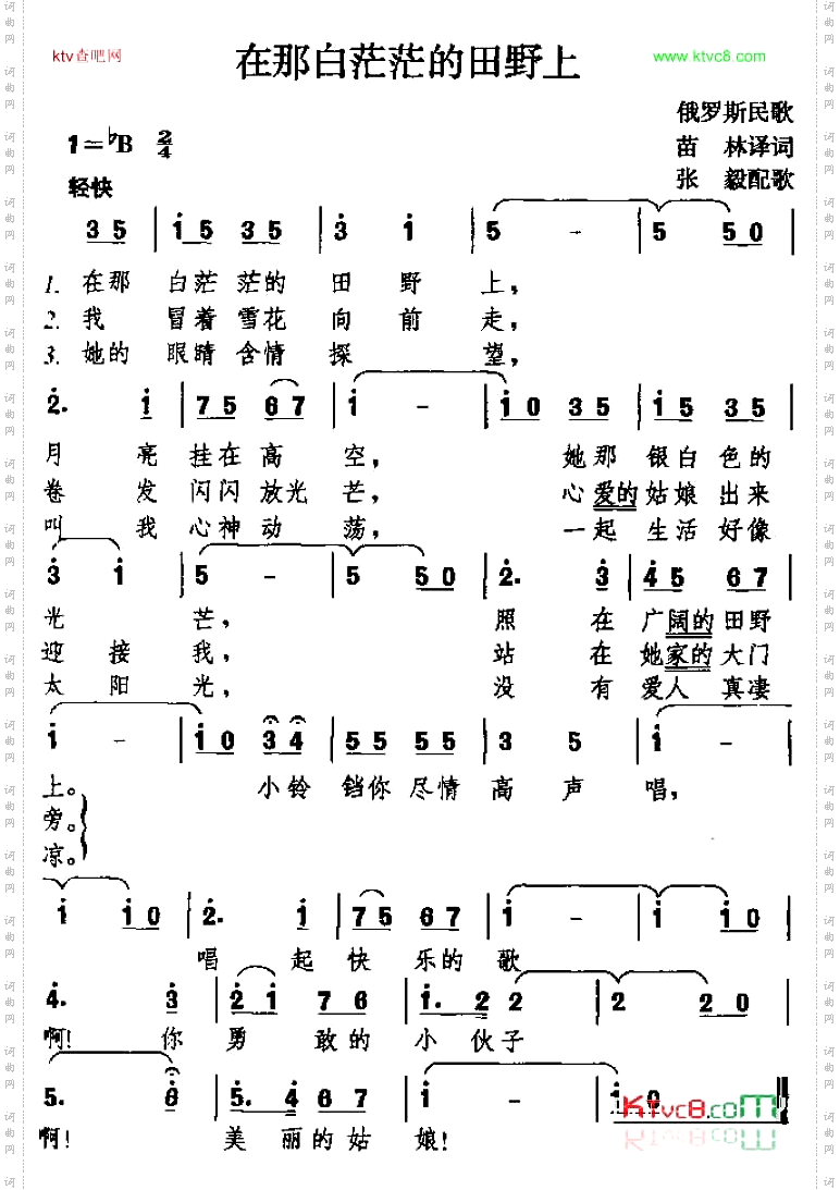 在那白茫茫的田野上