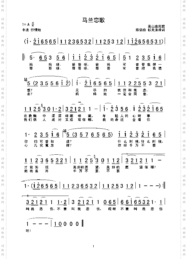 马兰恋歌