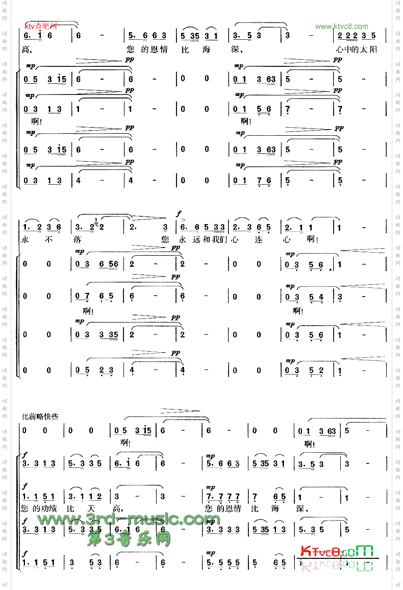 太阳最红毛主席最亲[合唱曲谱]