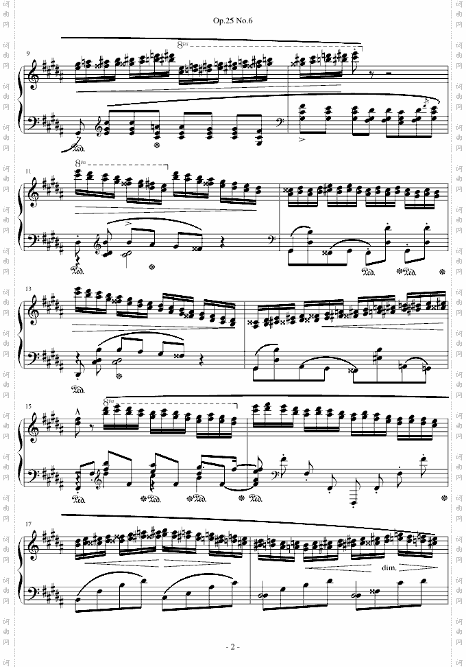 肖邦练习曲Op.25No.6