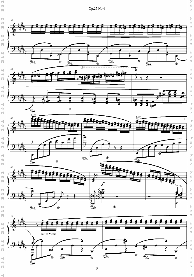 肖邦练习曲Op.25No.6