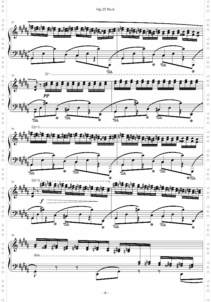 肖邦练习曲Op.25No.6