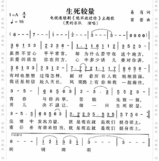 生死较量《绝不放过你》主题歌
