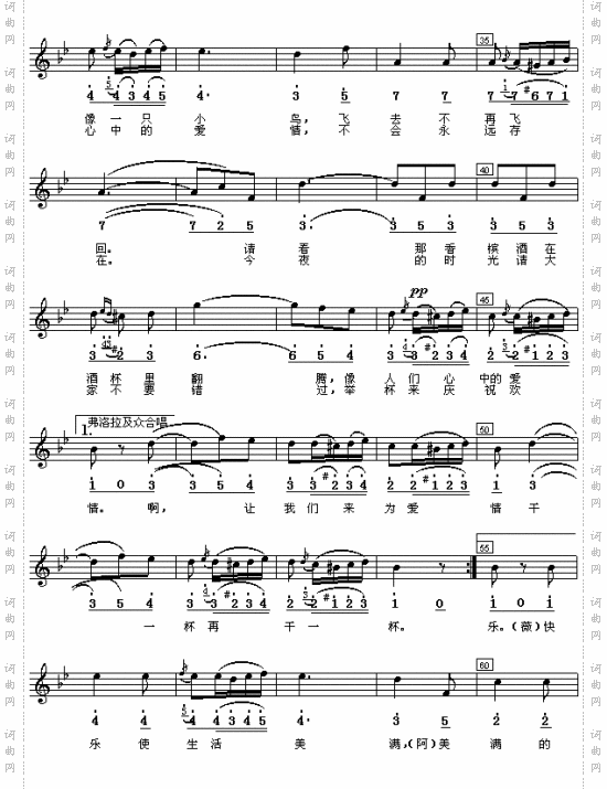 饮酒歌歌剧《茶花女》选曲