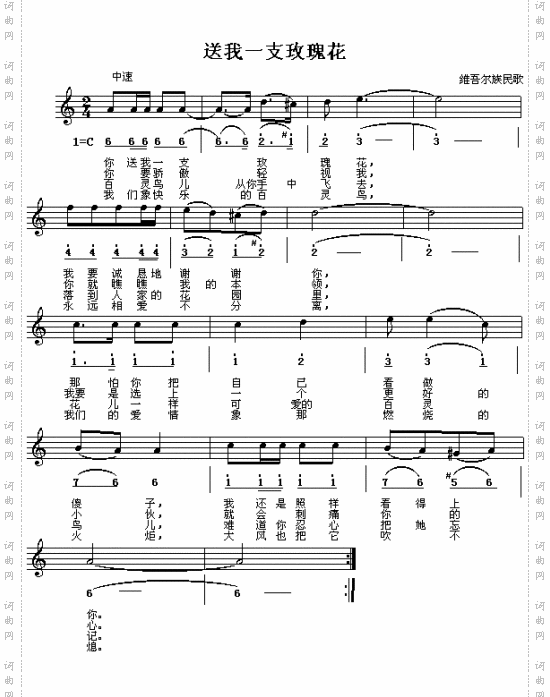 送我一支玫瑰花