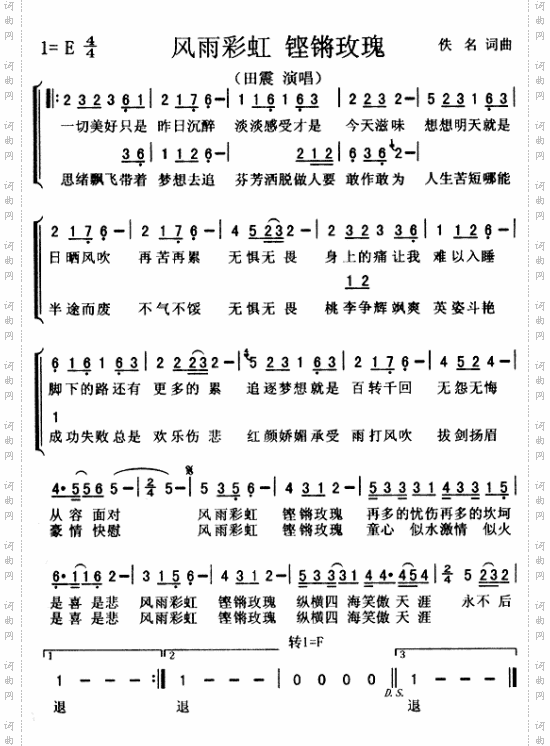 风雨彩虹铿锵玫瑰