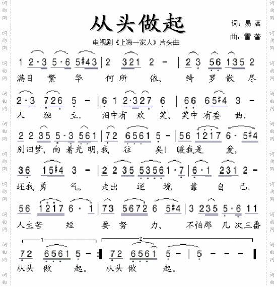从头做起《上海一家人》片头曲