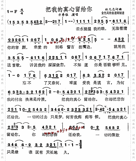 把我的真心留给你