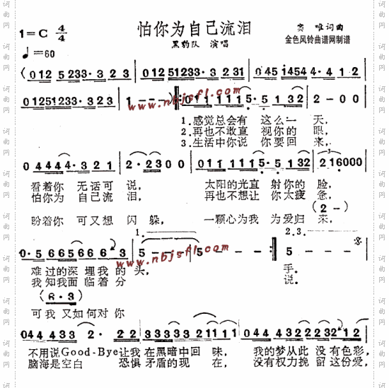 怕你为自己流泪1