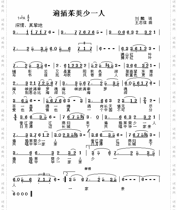 遍插茱萸少一人