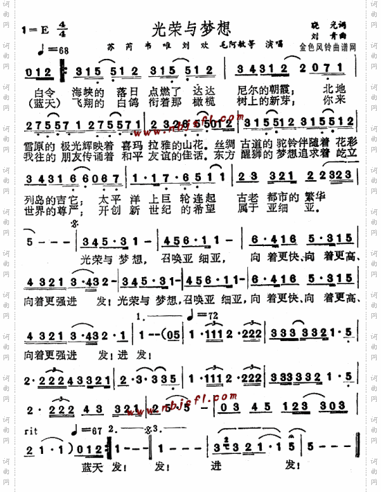 光荣与梦想--苏芮、韦唯、刘欢、毛阿敏等