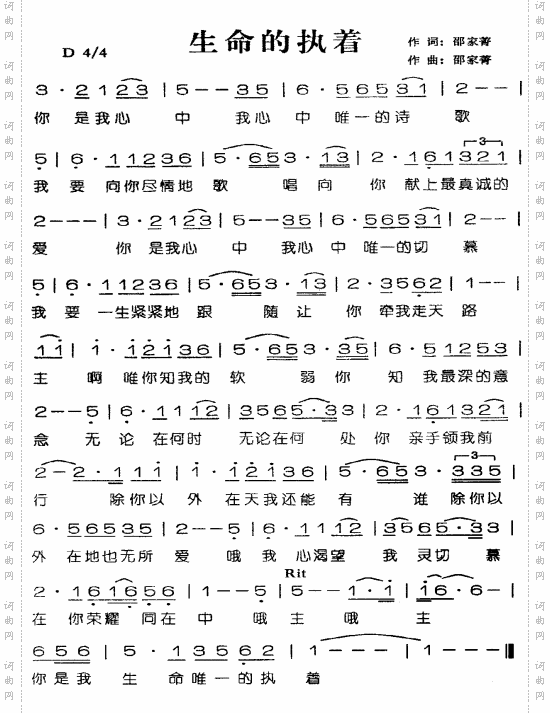 生命的执著