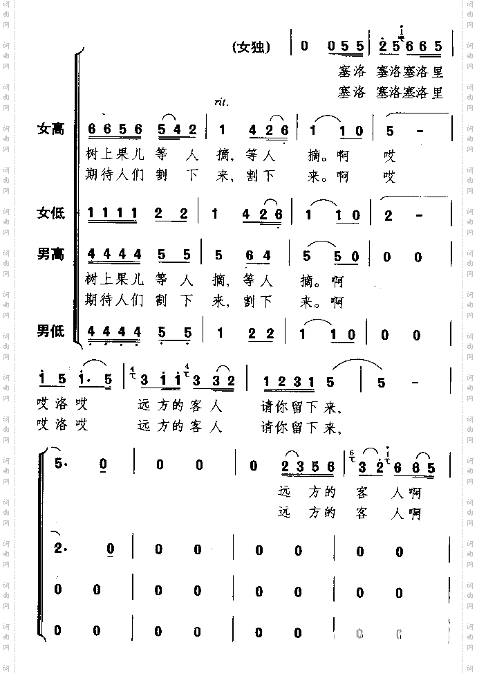 远方的客人请你留下来彝族民歌
