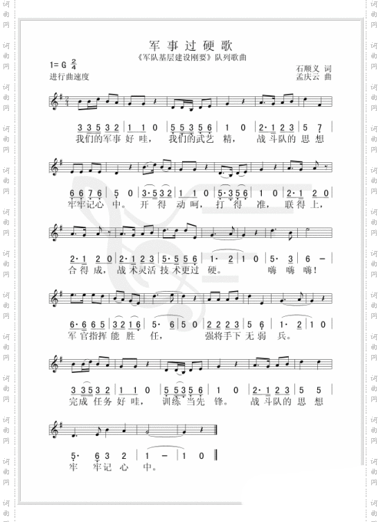 军事过硬歌